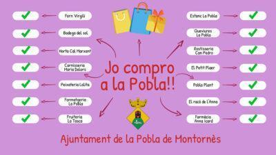 La Pobla impulsa el comerç local sortejant lots i vals entre els compradors