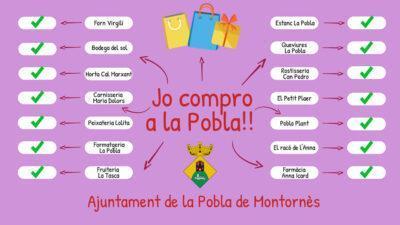 La Pobla impulsa el comerç local sortejant lots i vals entre els compradors