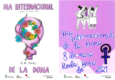 Dues alumnes de l’Institut guanyen el I Concurs de cartells del Dia Internacional de la Dona de Roda de Berà