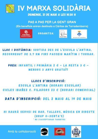 El proper 21 de maig se celebrarà la Marxa Solidària de l’Escola l’Antina