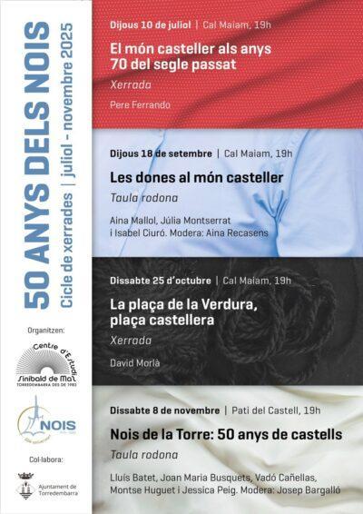 El 10 de juliol arrenca el cicle de xerrades ‘50 anys dels Nois!’, que s’allargarà fins el novembre