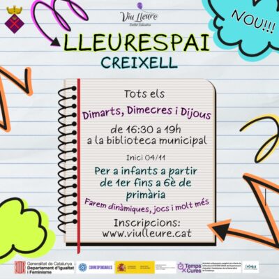 LleurEspai Creixell, una proposta d’activitats de lleure i convivència per infants de 1r a 6è de primària